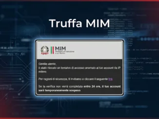 Copertina articolo sulla truffa MIM che segnala un falso accesso anomalo e minaccia la sospensione dell’account scuola